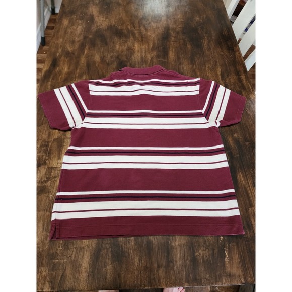 Kani Men's size 2XL Red & White Striped Polo button up Short Sleeve shirt - Picture 6 of 8